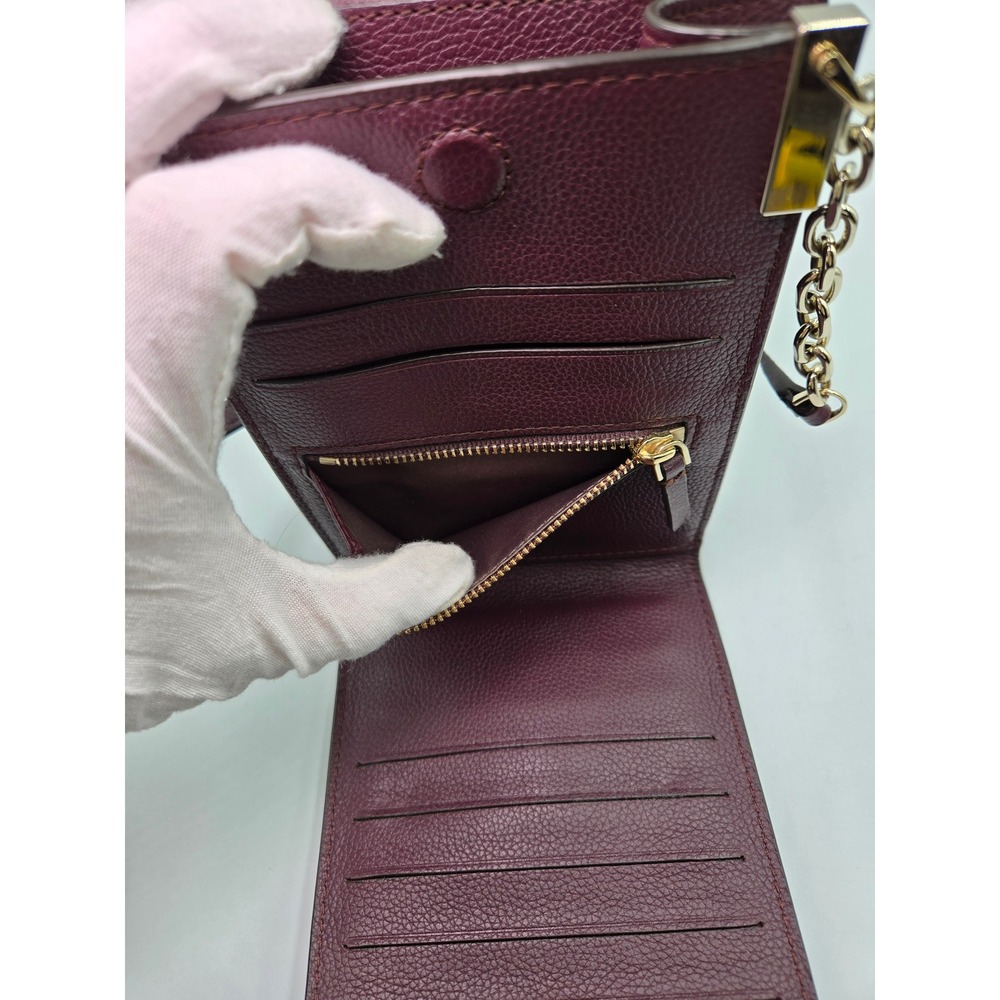 Henri Bendel New York Burgundy Leather Cell Phone Crossbody Bag - Picture 6 of 15